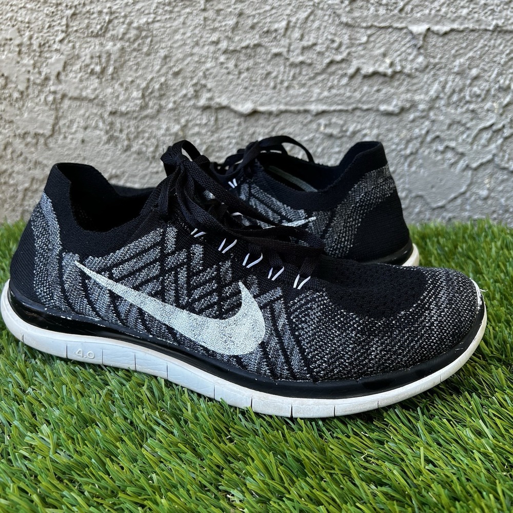 Nike Shoes Women Size 9.5 Free 4.0 Flyknit Running Black White